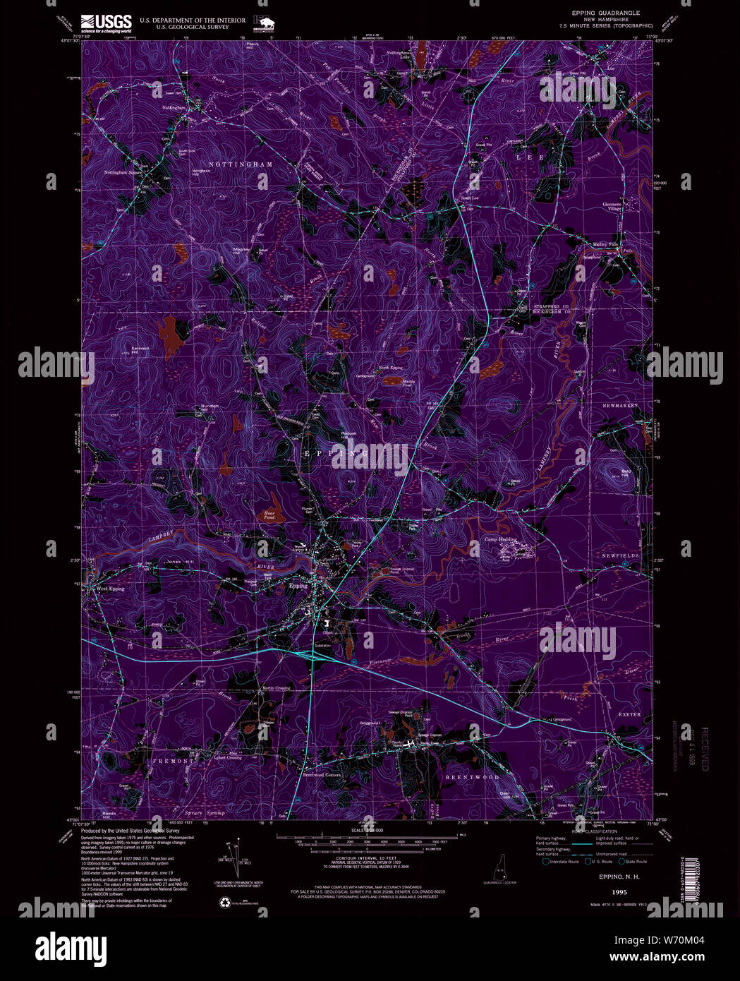 Map of epping new hampshire hi-res stock photography and images - Alamy