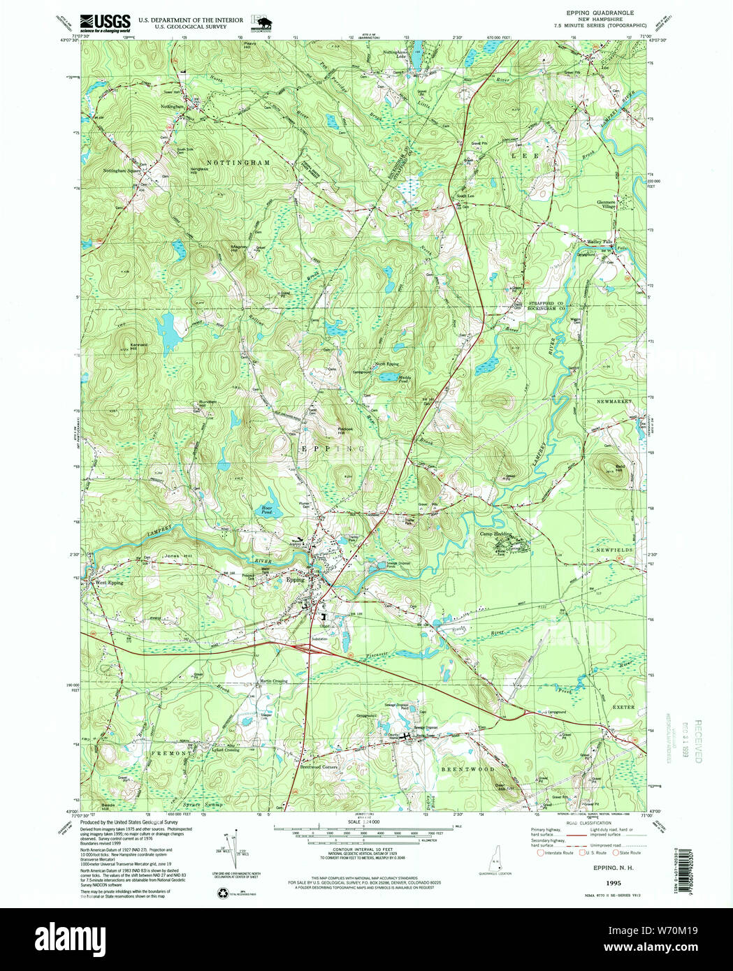 Map of epping new hampshire hi-res stock photography and images - Alamy