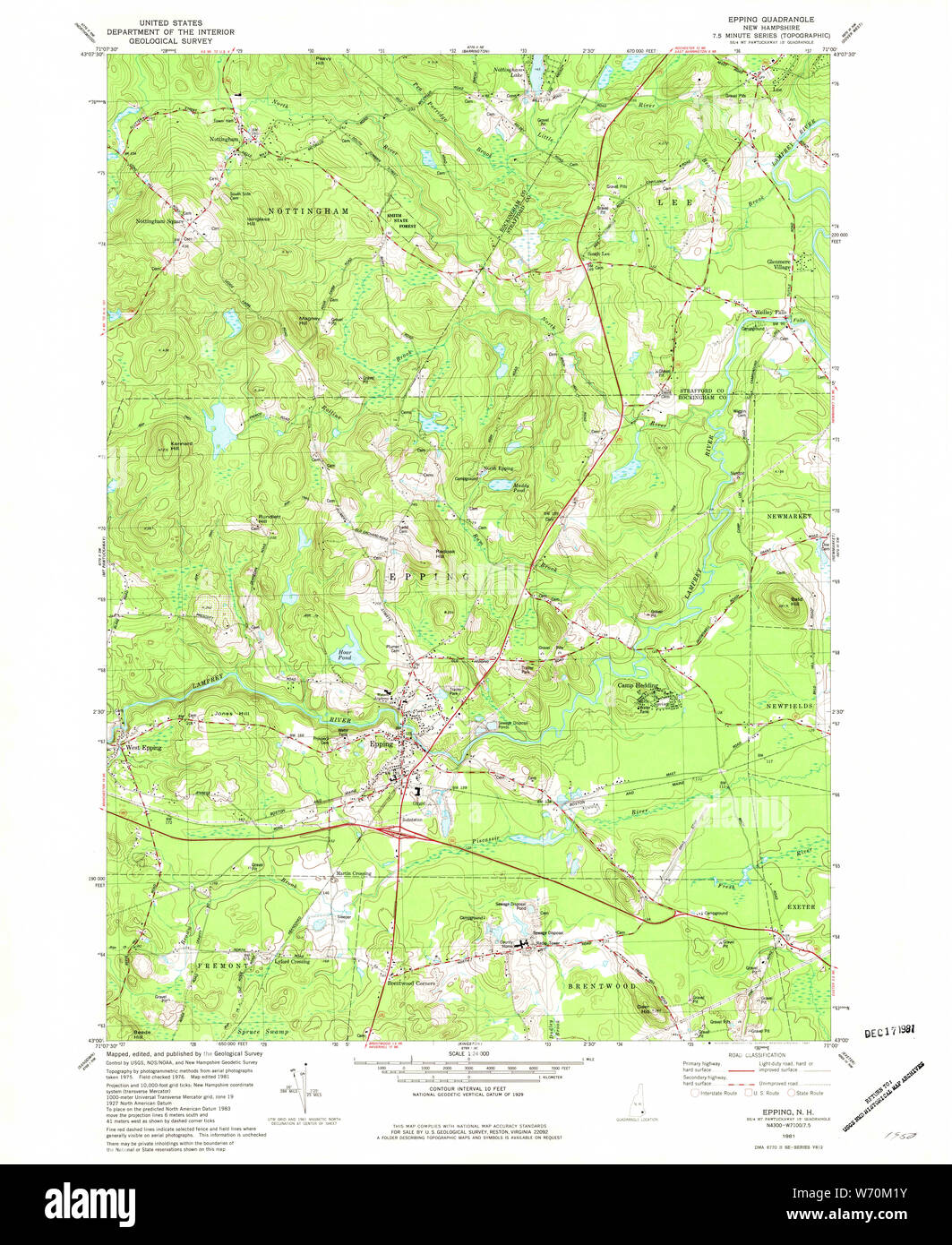 Map of epping new hampshire hi-res stock photography and images - Alamy