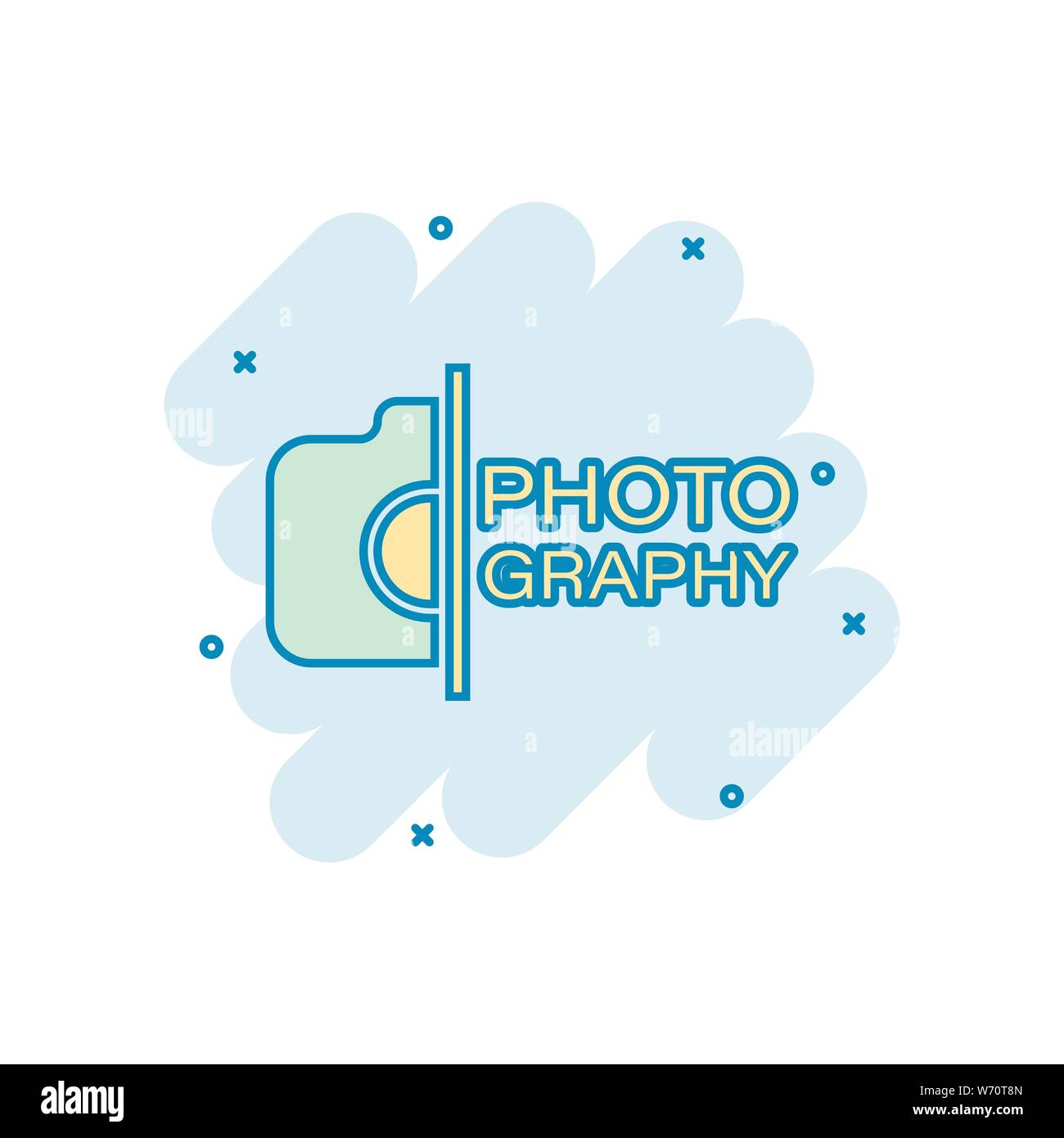 Camera device sign icon in comic style. Photography vector cartoon ...