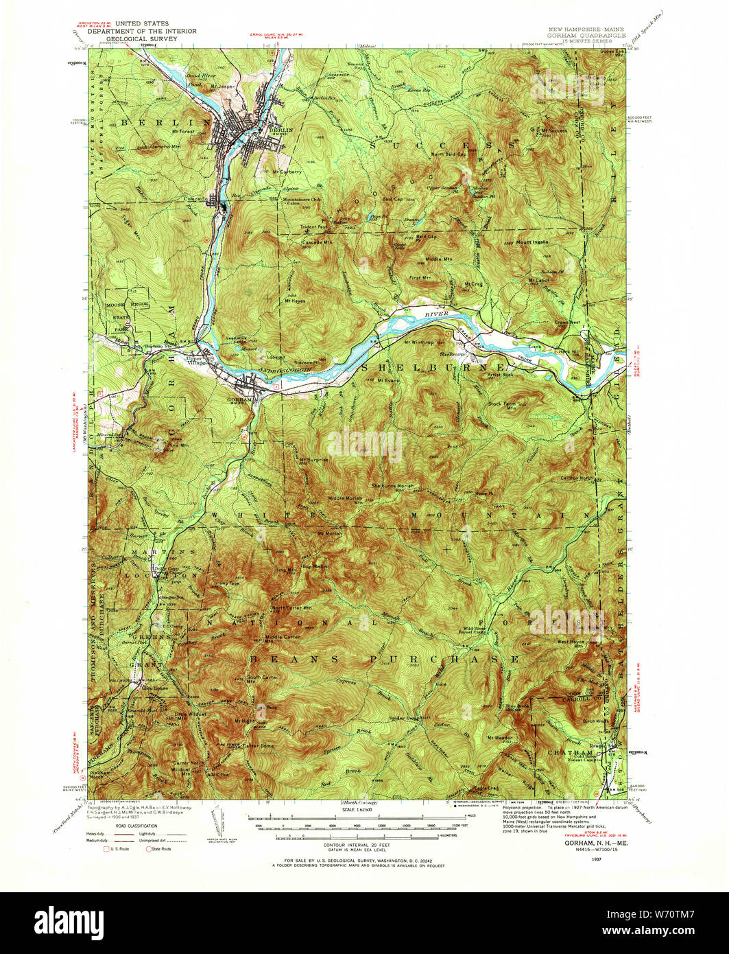 Gorham new hampshire map Cut Out Stock Images & Pictures Alamy