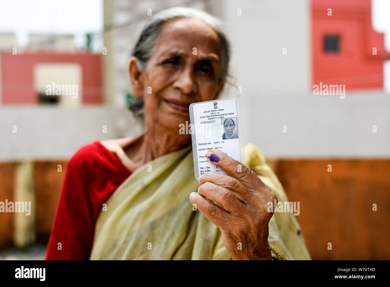 Senior voter of Lok sabha election 2019 Stock Photo