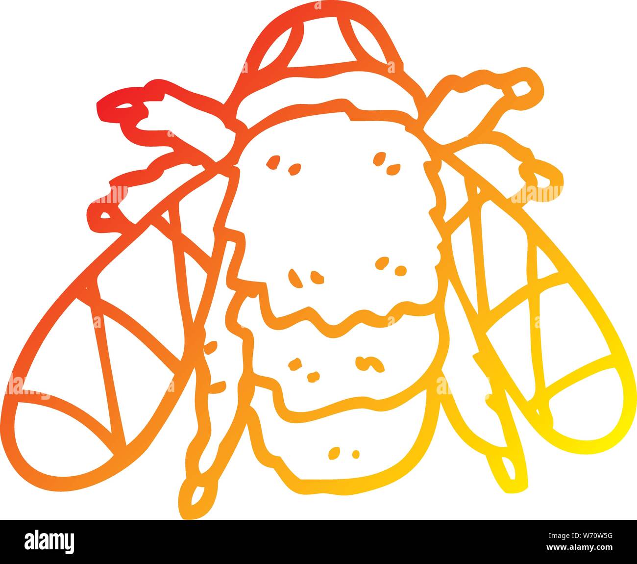 warm gradient line drawing of a cartoon bee Stock Vector Image & Art ...