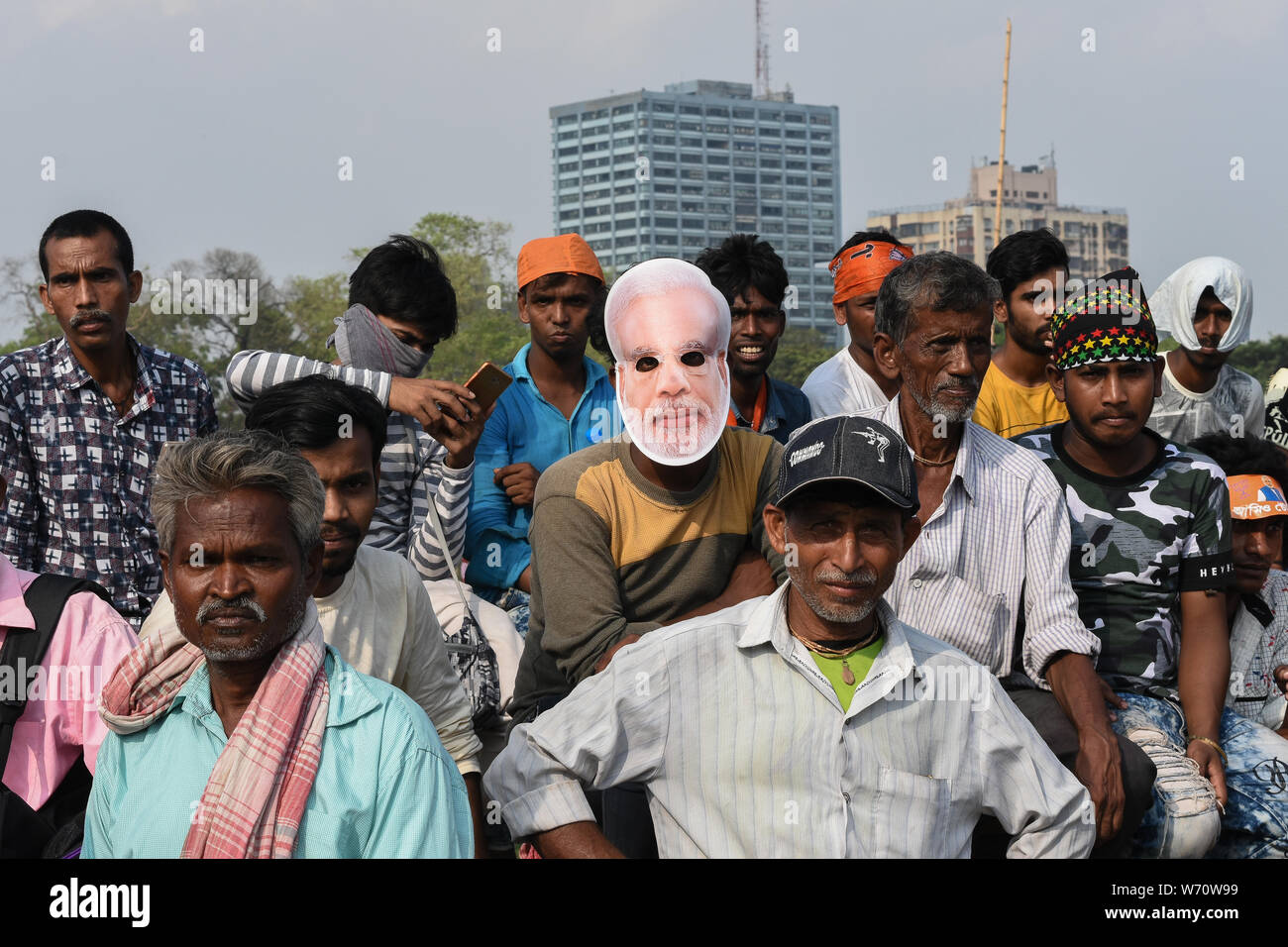 Moments of BJPs election campaigning in Kolkata. Stock Photo