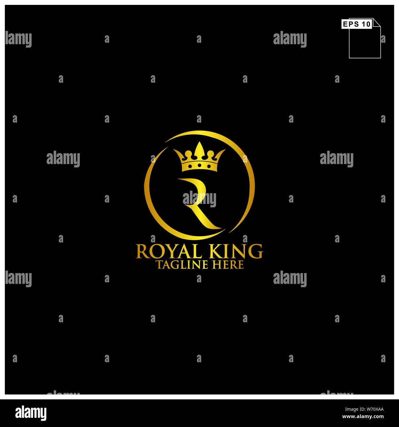 royal brand name logo design concept with floral and elemnt gold color ...