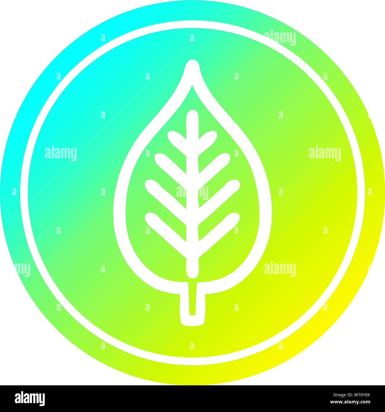 natural leaf circular icon with cool gradient finish Stock Vector Image ...
