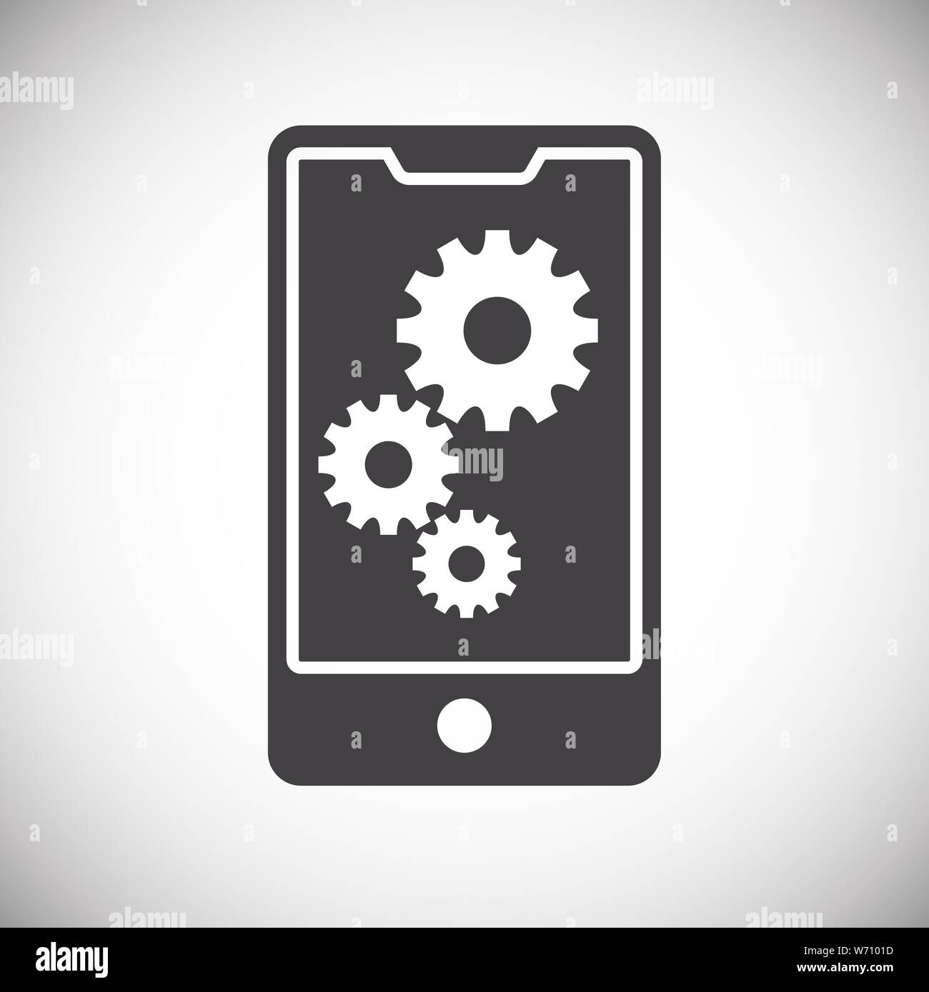 Smartphone service related icon on background for graphic and web design. Simple illustration. Internet concept symbol for website button or mobile Stock Vector