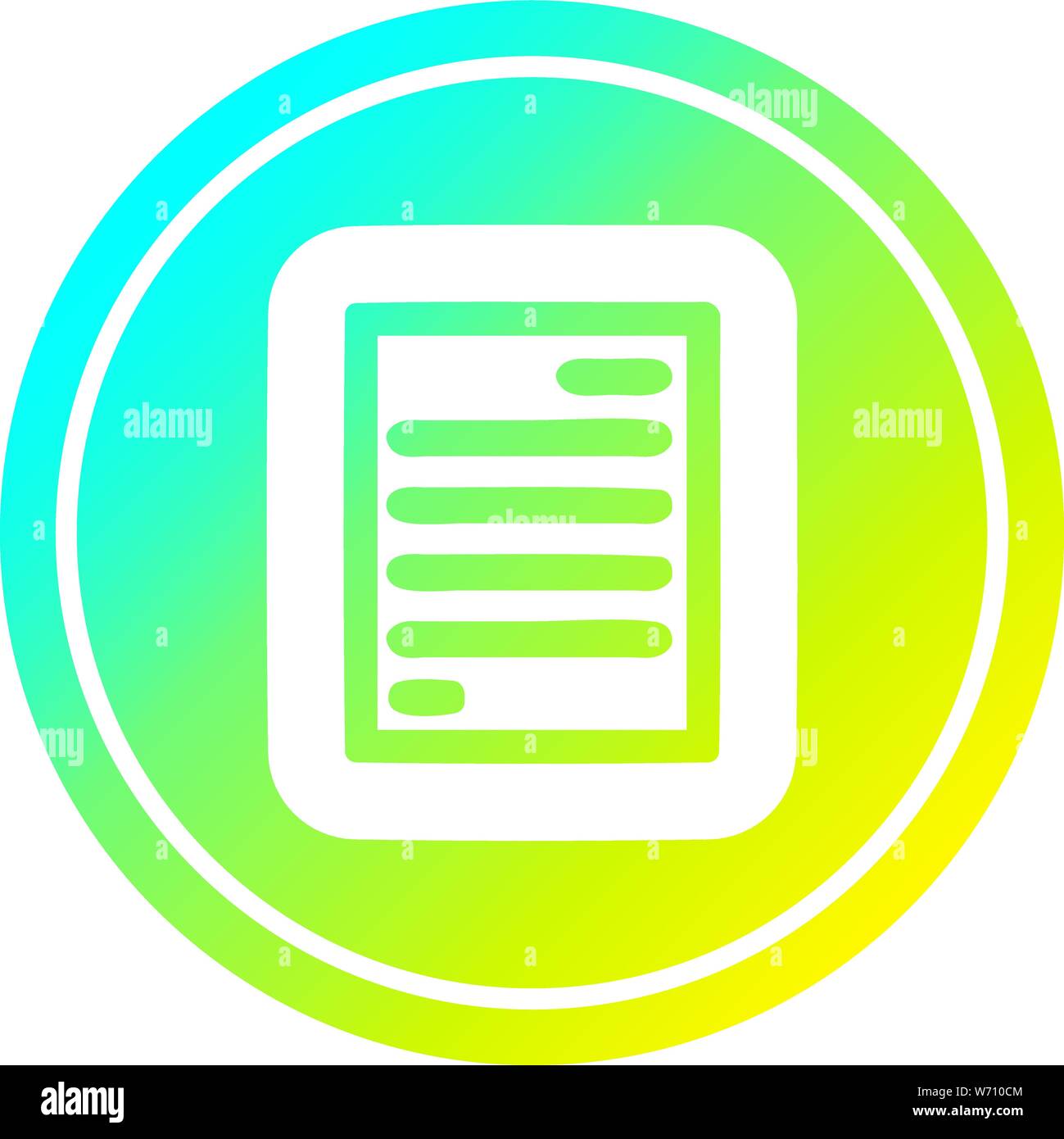 official document circular icon with cool gradient finish Stock Vector ...