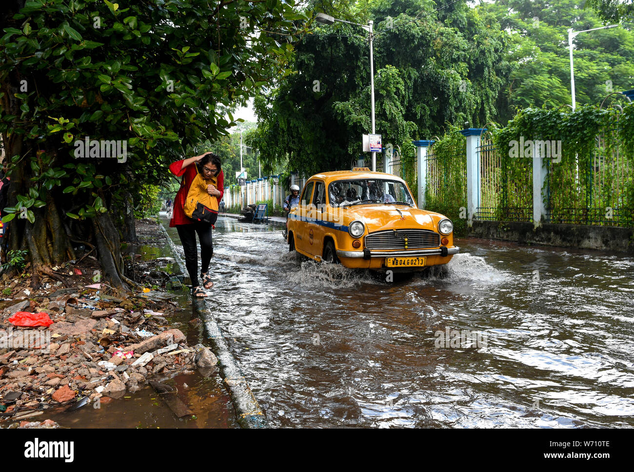 Faksh flood in kolkata during monsoon. Stock Photo