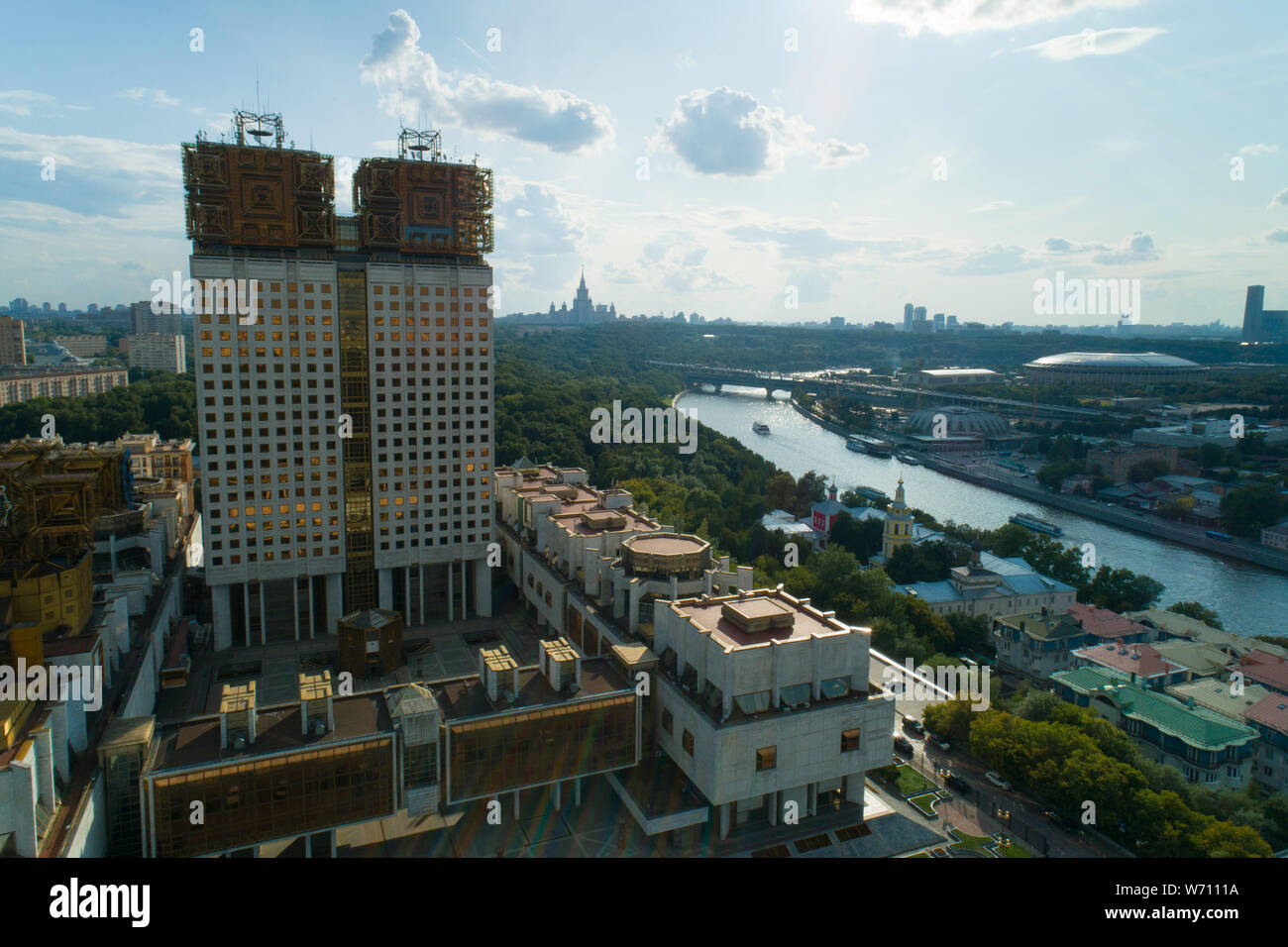 aerial view of Russian Academy of Sciences in Moscow Stock Photo