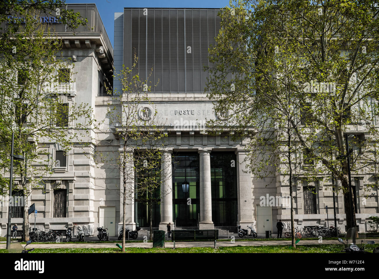 Milan, Italy - 30 June 2019: View of Palazzo delle Poste, ferrante aporti street Stock Photo