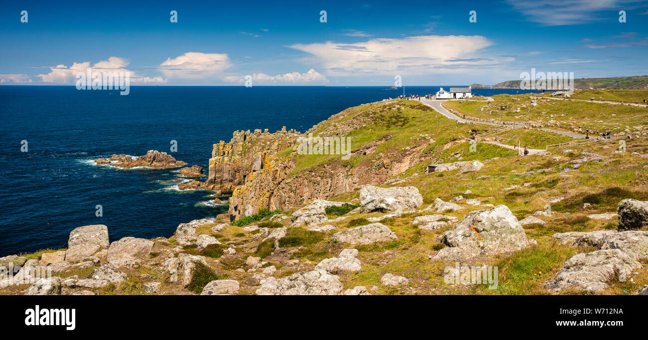 UK, England, Cornwall, Sennen, Land’s End, panoramic view North towards The Peal Stock Photo