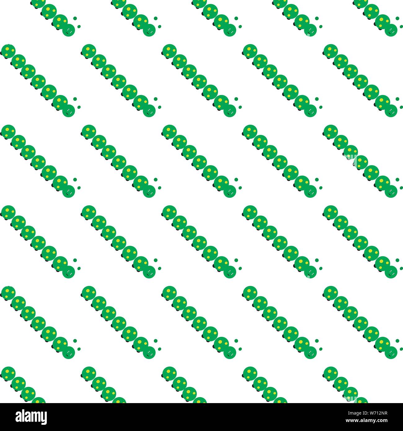 Vector seamless pattern with caterpillars Stock Vector