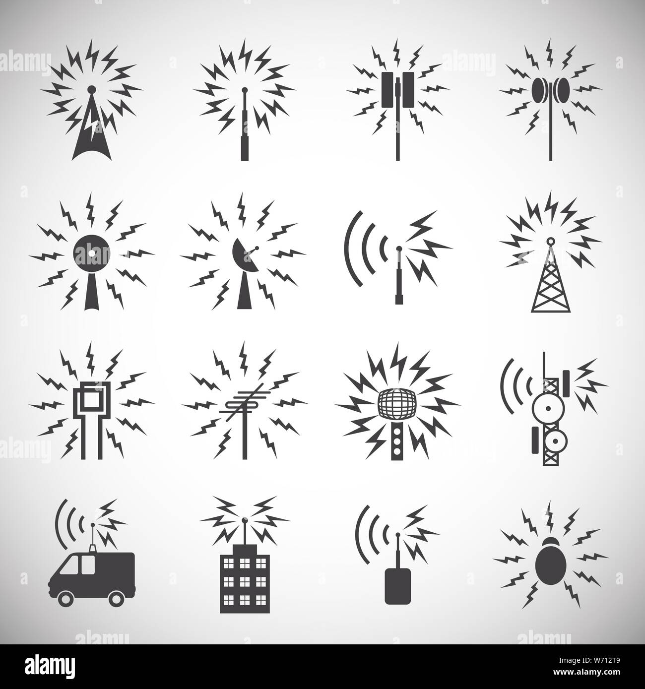 Antennas related icons set on background for graphic and web design ...