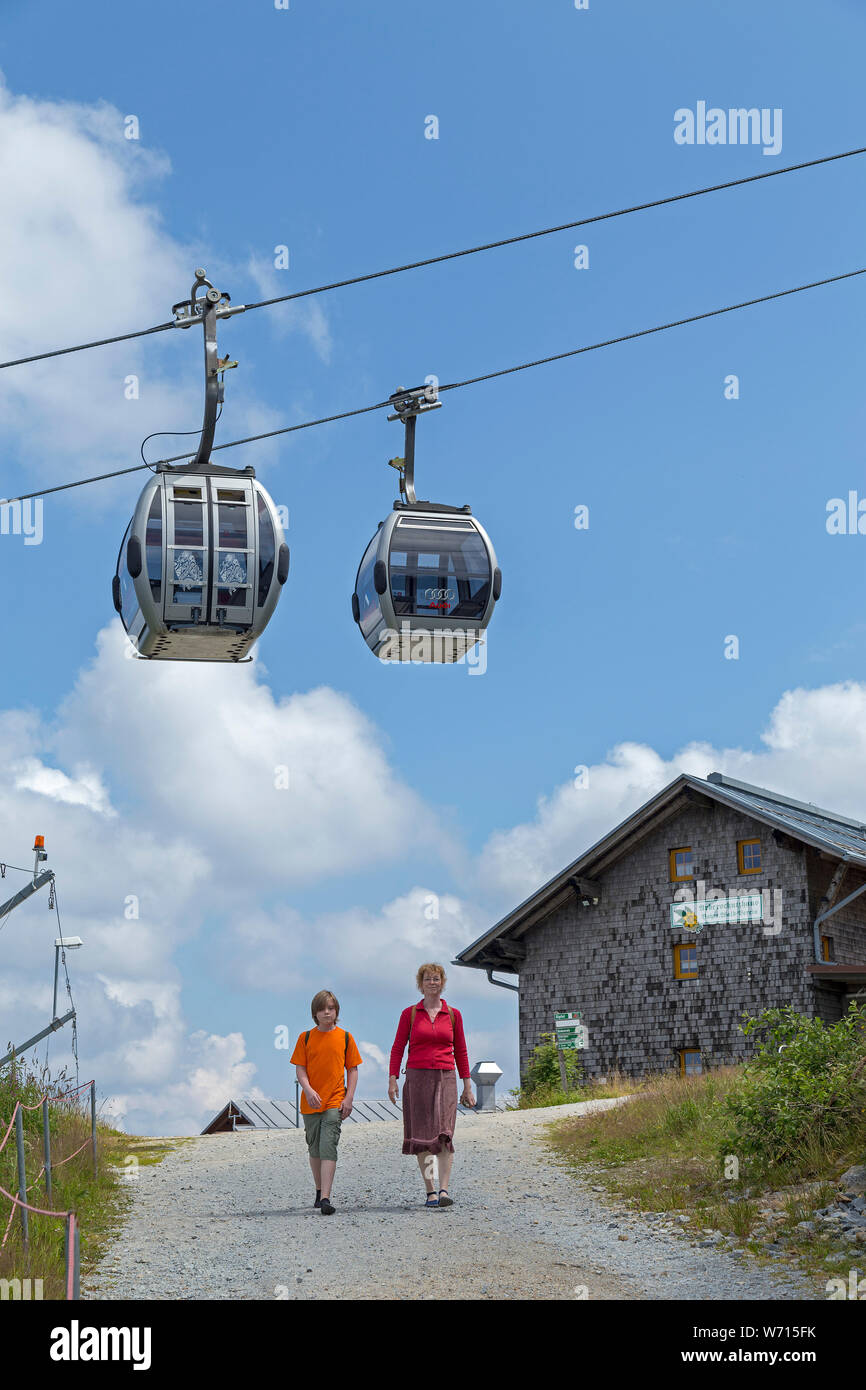 cable car, Great Arber, Bavarian Forest, Bavaria, Germany Stock Photo