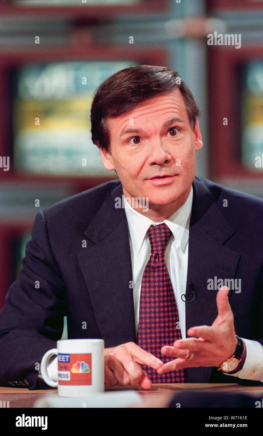 tilbage fintælling uhøjtidelig Republican Senator Tim Hutchinson of Arkansas discusses the ongoing Senate  impeachment trial of President Bill Clinton during NBC's Meet the Press  television show January 31, 1999 in Washington, DC Stock Photo - Alamy