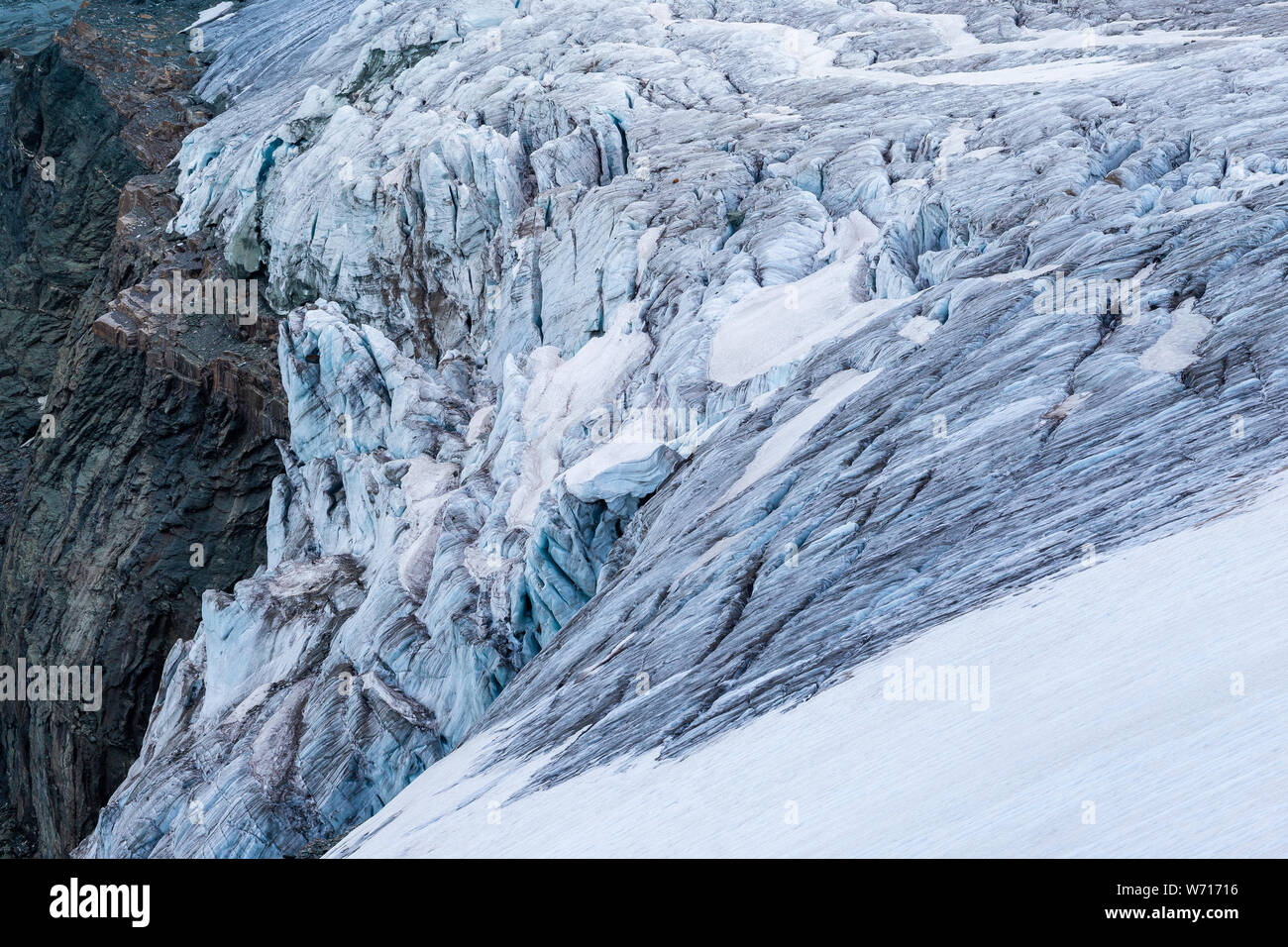 Glacier of Glockner mountain massif. Großglockner. Grossglockner. Austrian Alps. Europe. Stock Photo