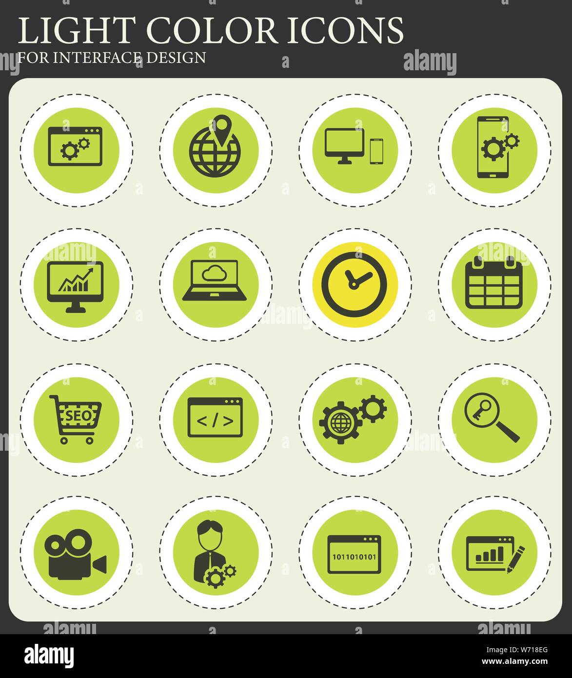 SEO and development simply symbols for web icons Stock Vector Image ...
