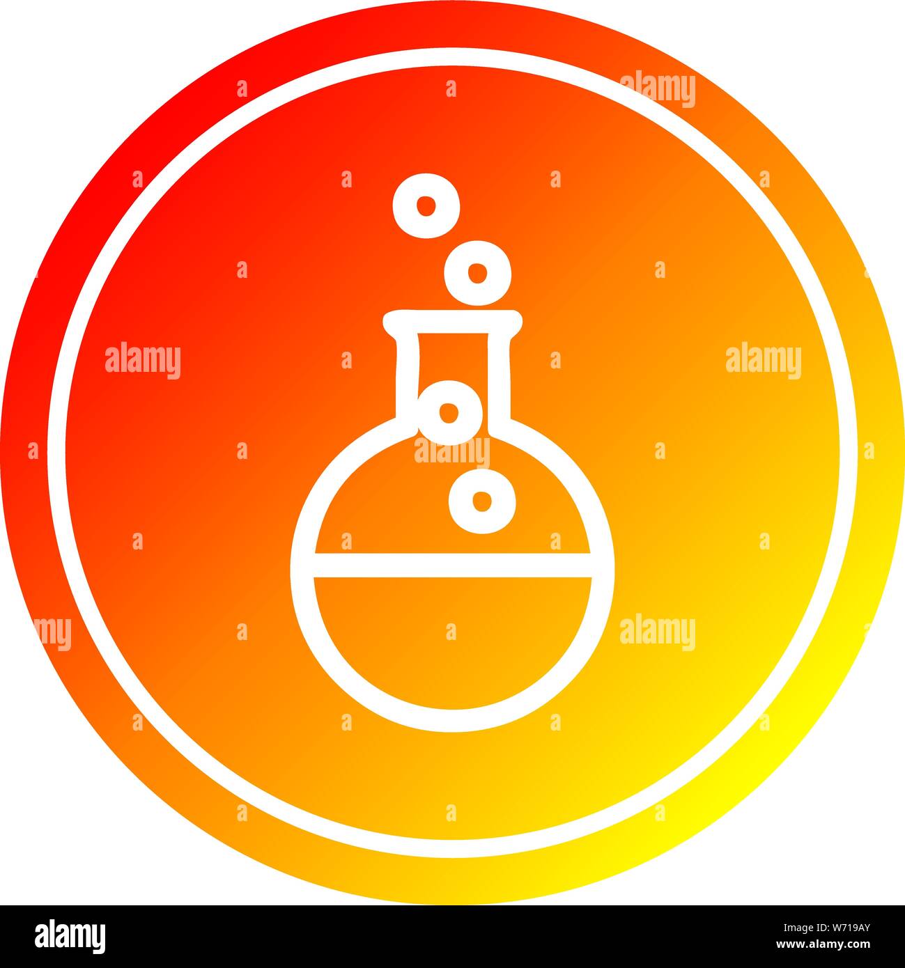 science experiment circular icon with warm gradient finish Stock Vector ...