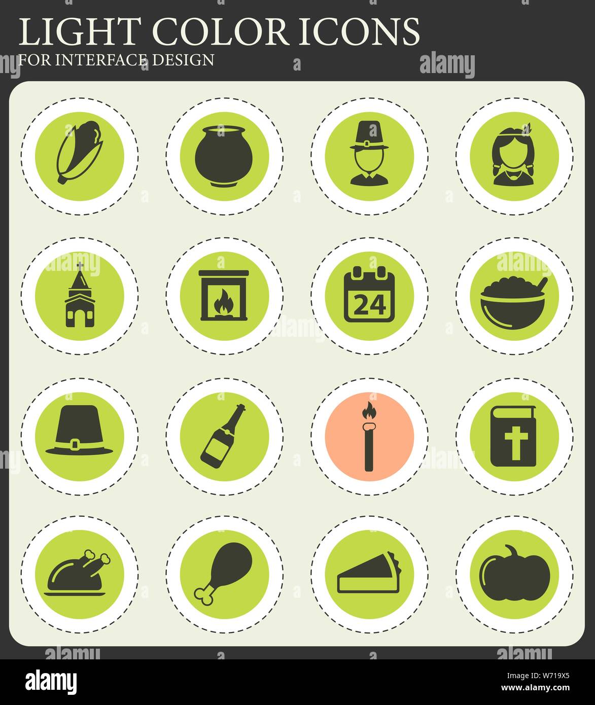 Thanksgiving simply icons for web and user interface Stock Vector Image ...