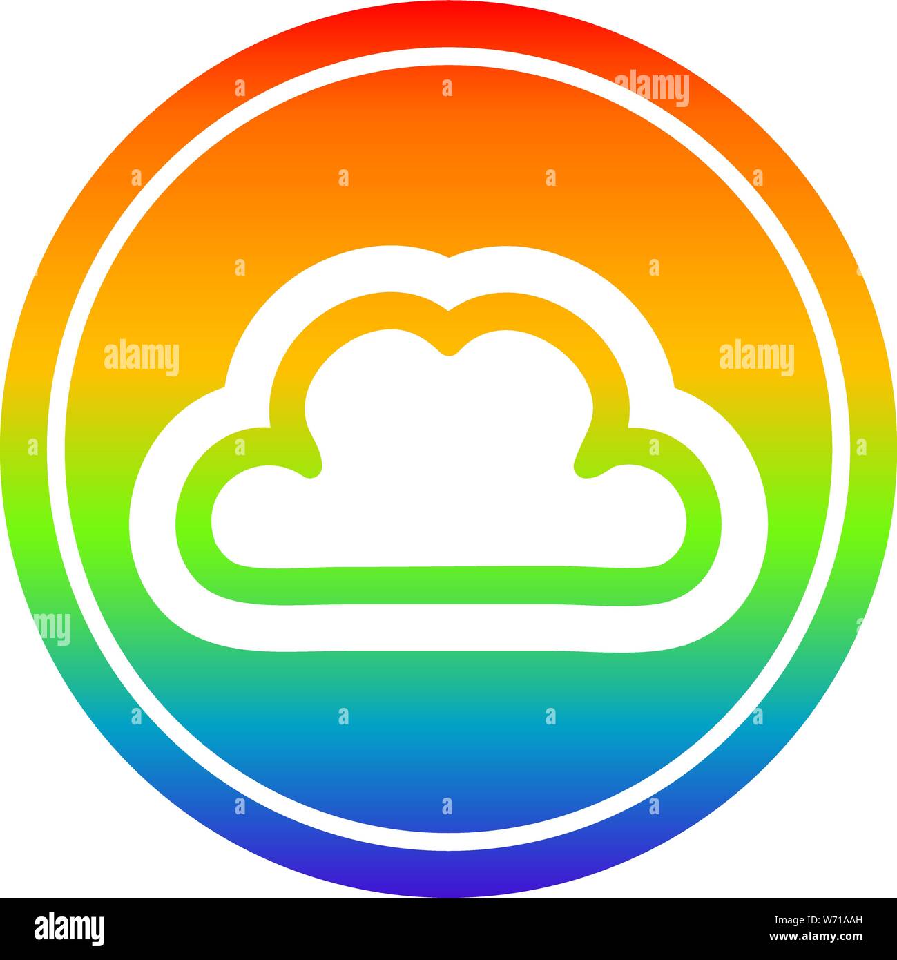 simple cloud circular icon with rainbow gradient finish Stock Vector ...