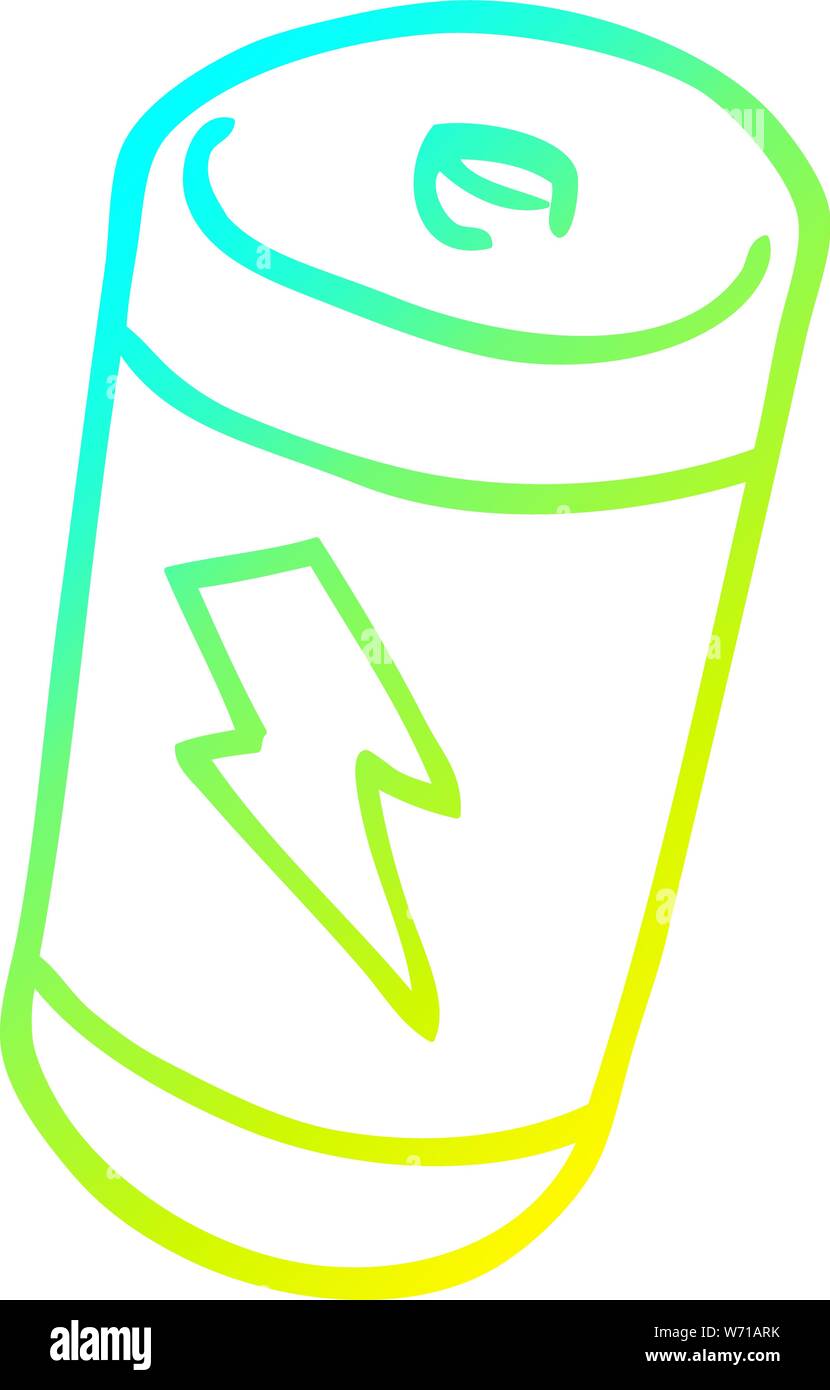 Cold Power Drawing cold gradient line drawing of a cartoon battery Stock Vector Image ...