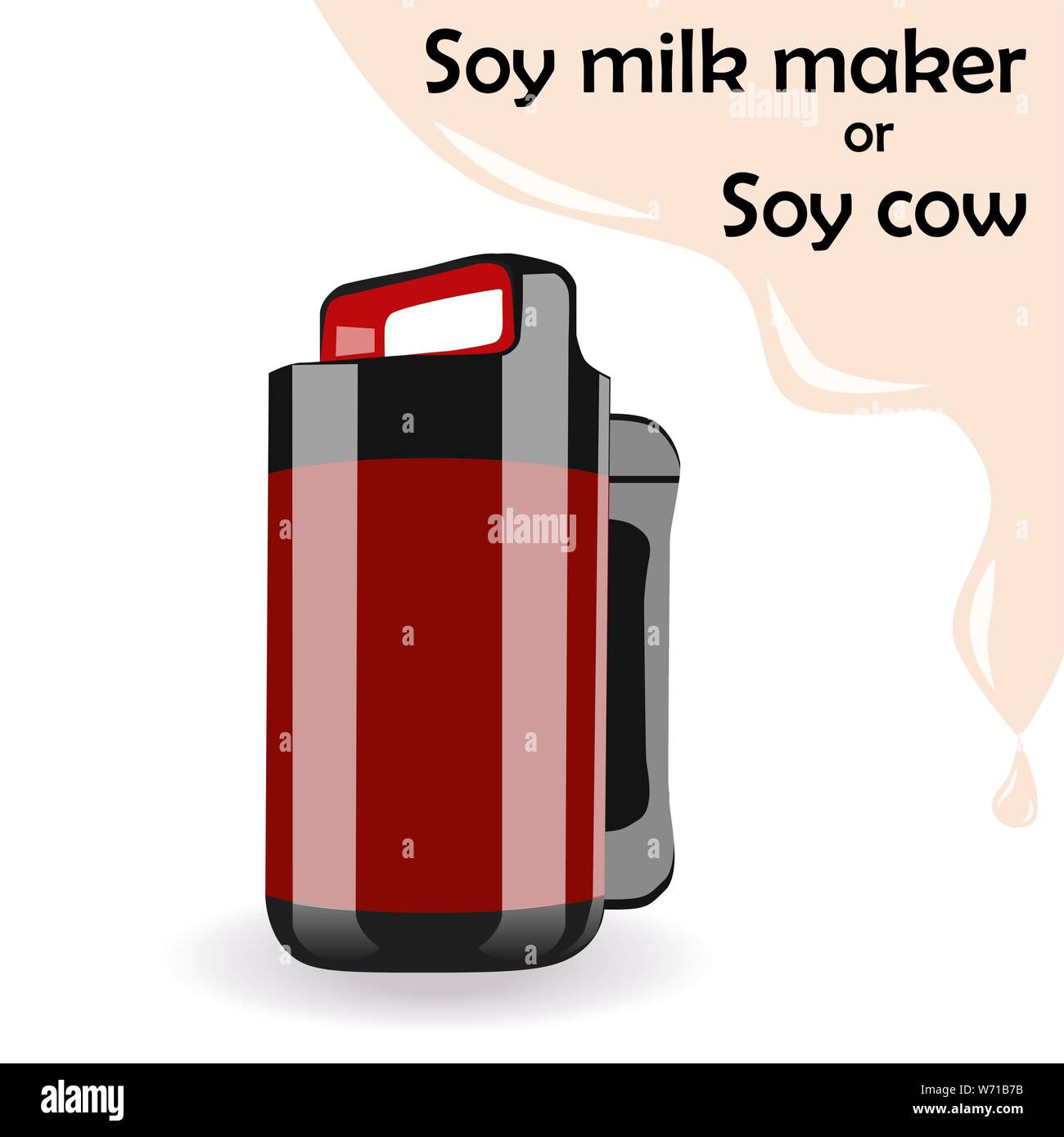 Soy milk maker. Grain blending machine. Healthy organic drink Stock