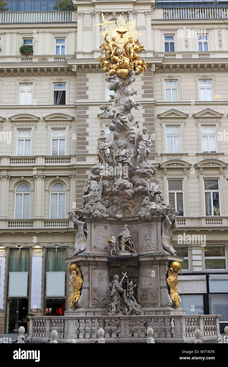 Plague column Graben street Vienna Austria Stock Photo