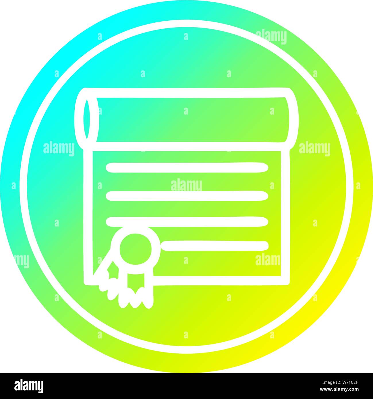 diploma certificate circular icon with cool gradient finish Stock ...