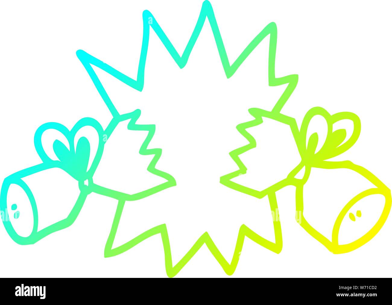cold gradient line drawing of a cartoon cracker Stock Vector Image ...