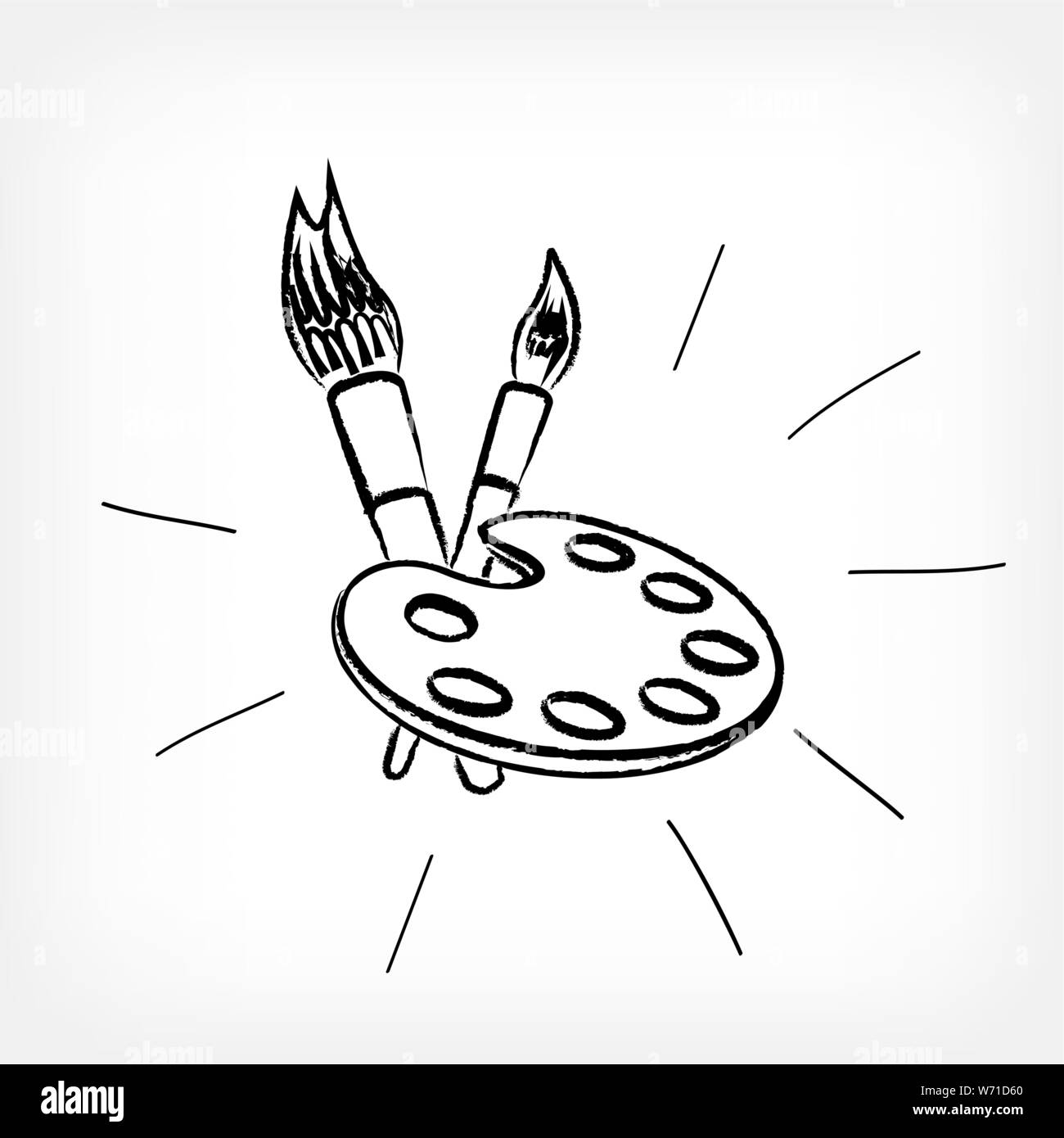 drawing artist set white background Stock Vector Image & Art - Alamy