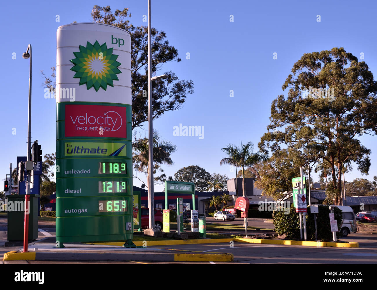 Petrol station in Brisbane, Australia Stock Photo