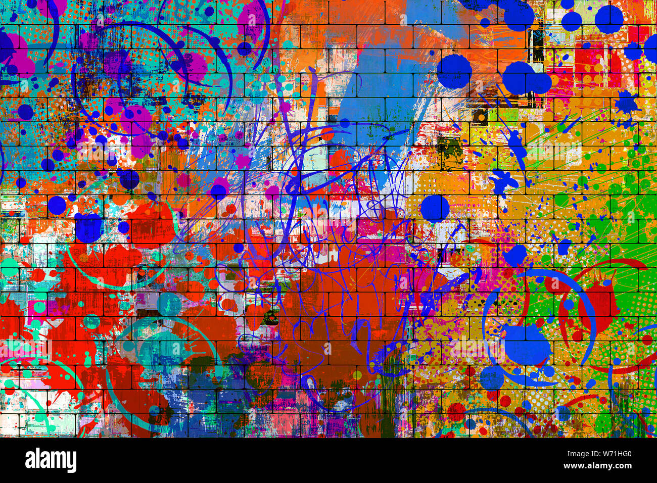 Graffiti street art. Graffiti wall art. Abstract graffiti background