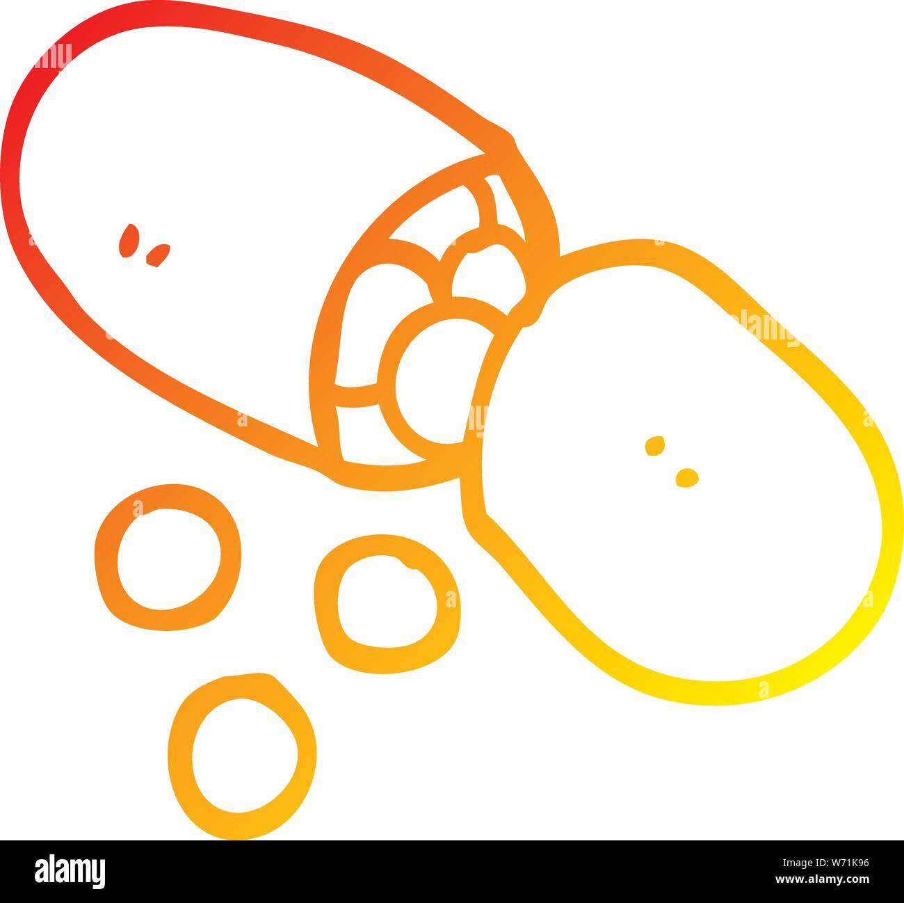 Capsul Drawing warm gradient line drawing of a cartoon capsule pill Stock Vector Image ...