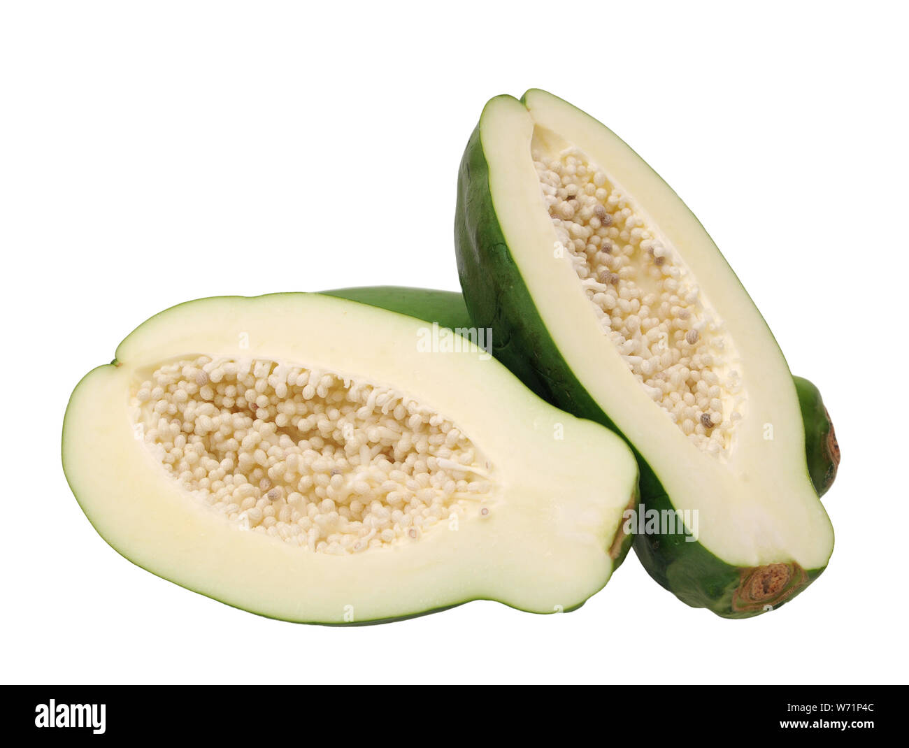 green papaya isolated on white background Stock Photo - Alamy