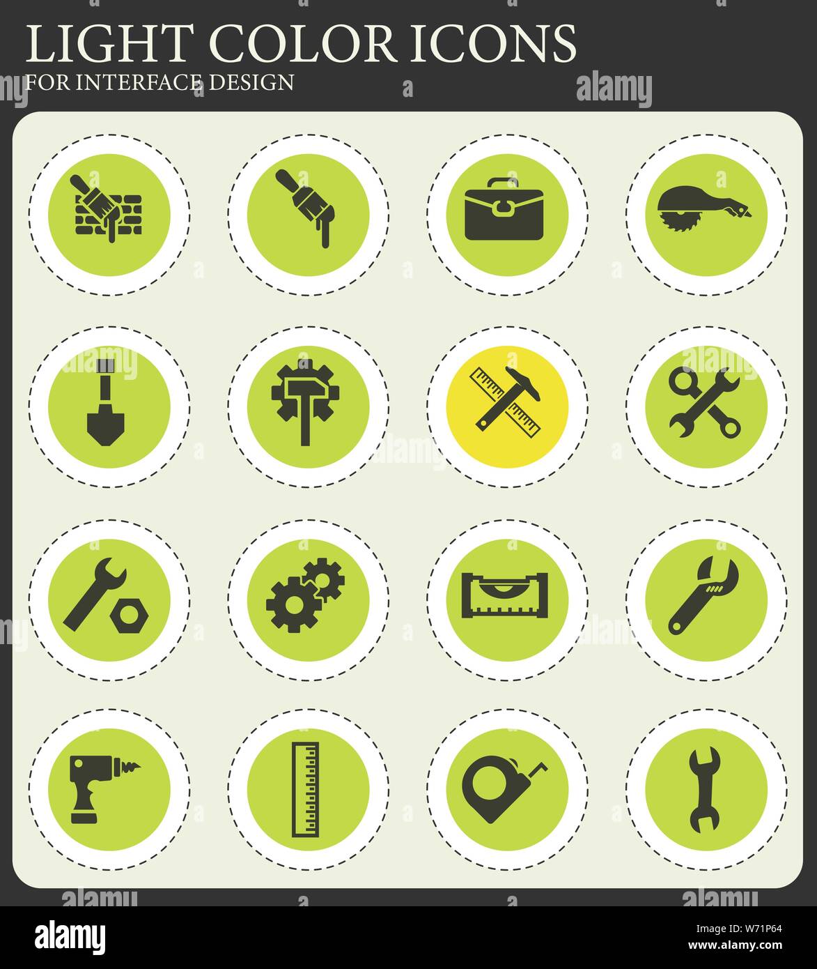 Work tools icons set Stock Vector