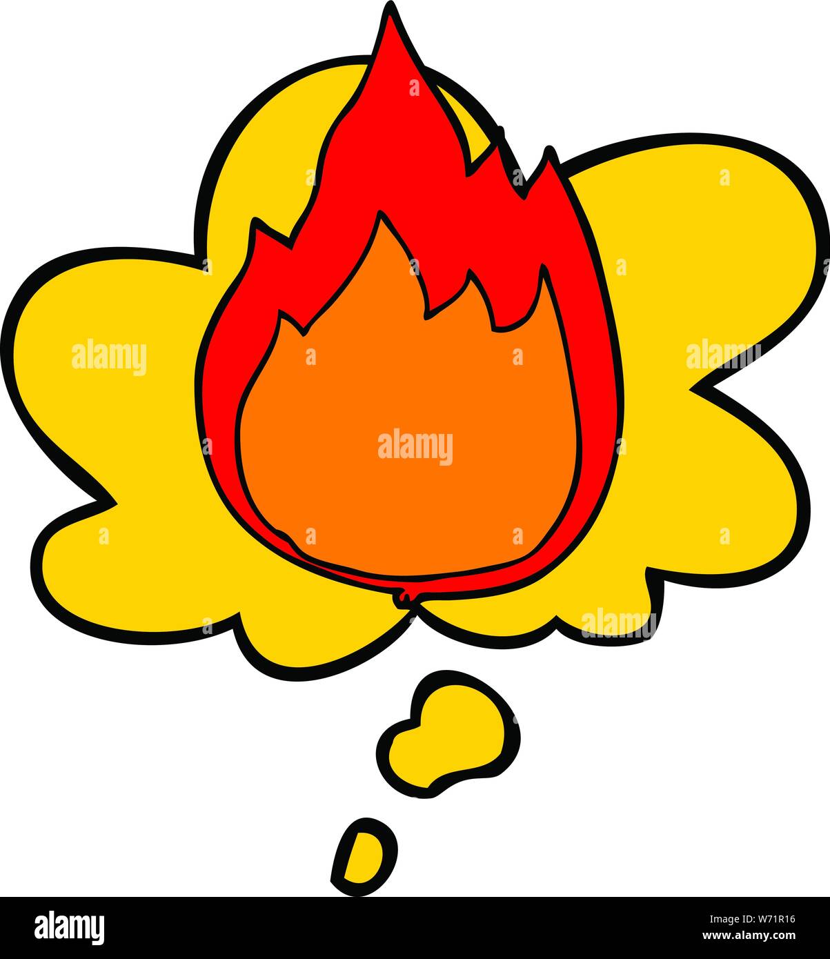 Freehand drawn cartoon fire symbol Cut Out Stock Images & Pictures - Alamy