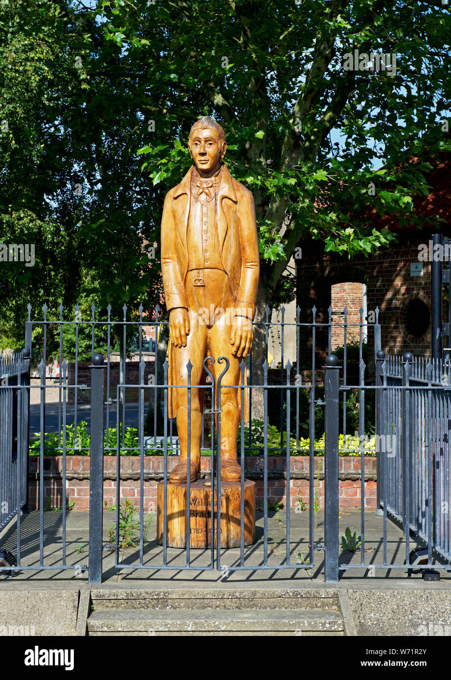 Statue of the Yorkshire Giant, William Bradley, in Market Weighton