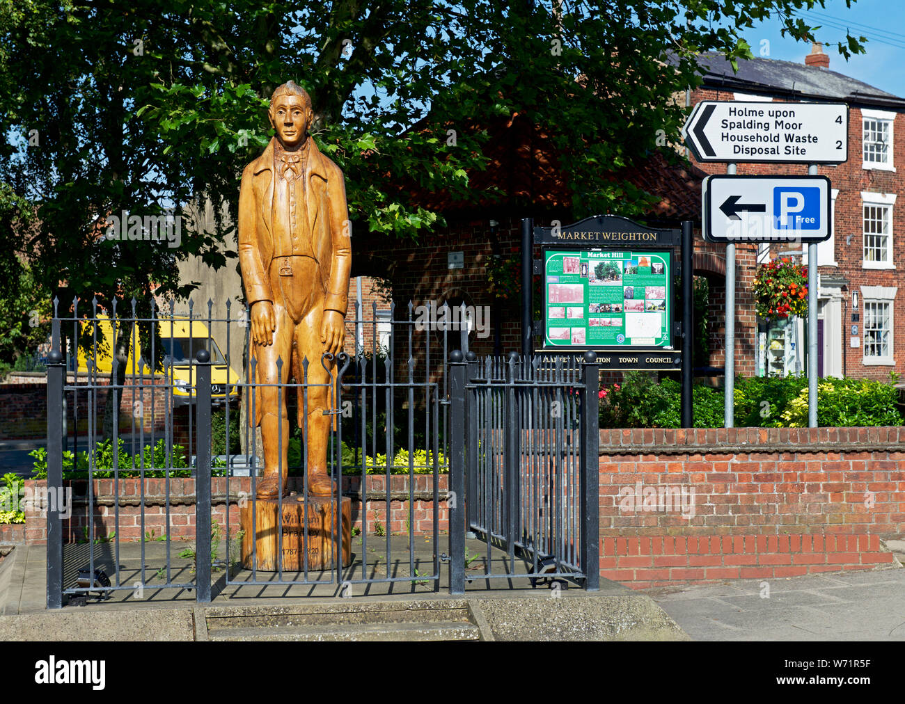 Statue of the Yorkshire Giant, William Bradley, in Market Weighton