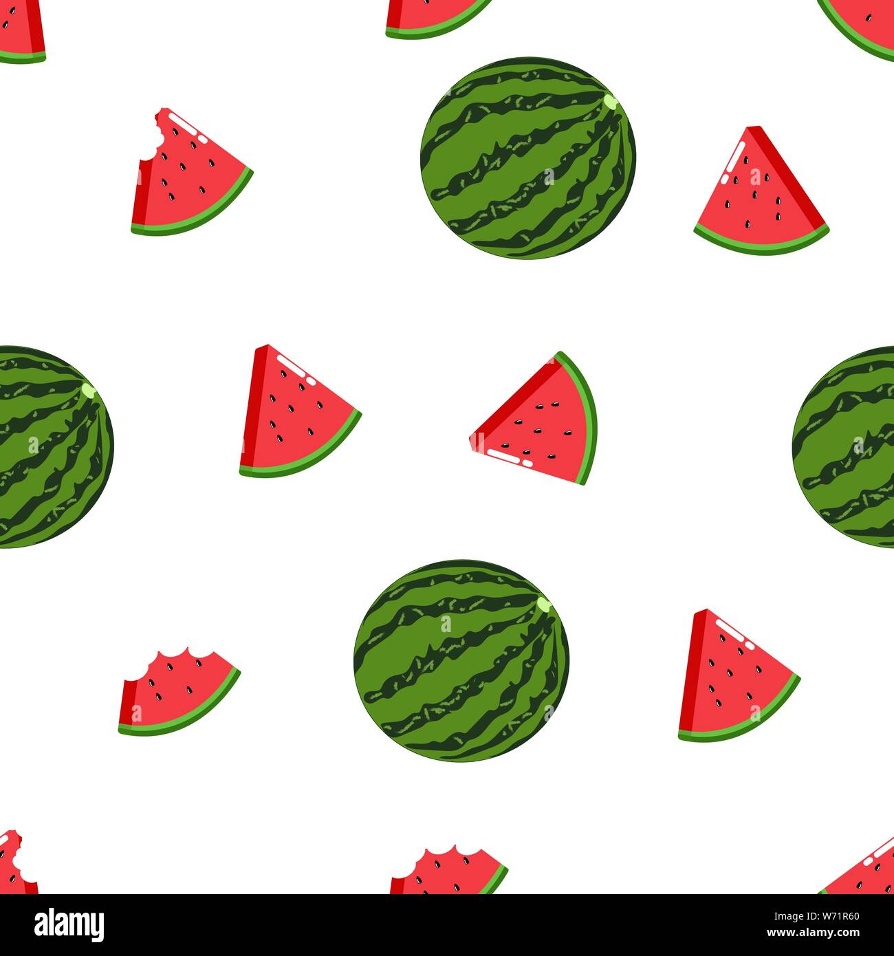 fruit Watermelon seamless pattern vector illustration white background ...