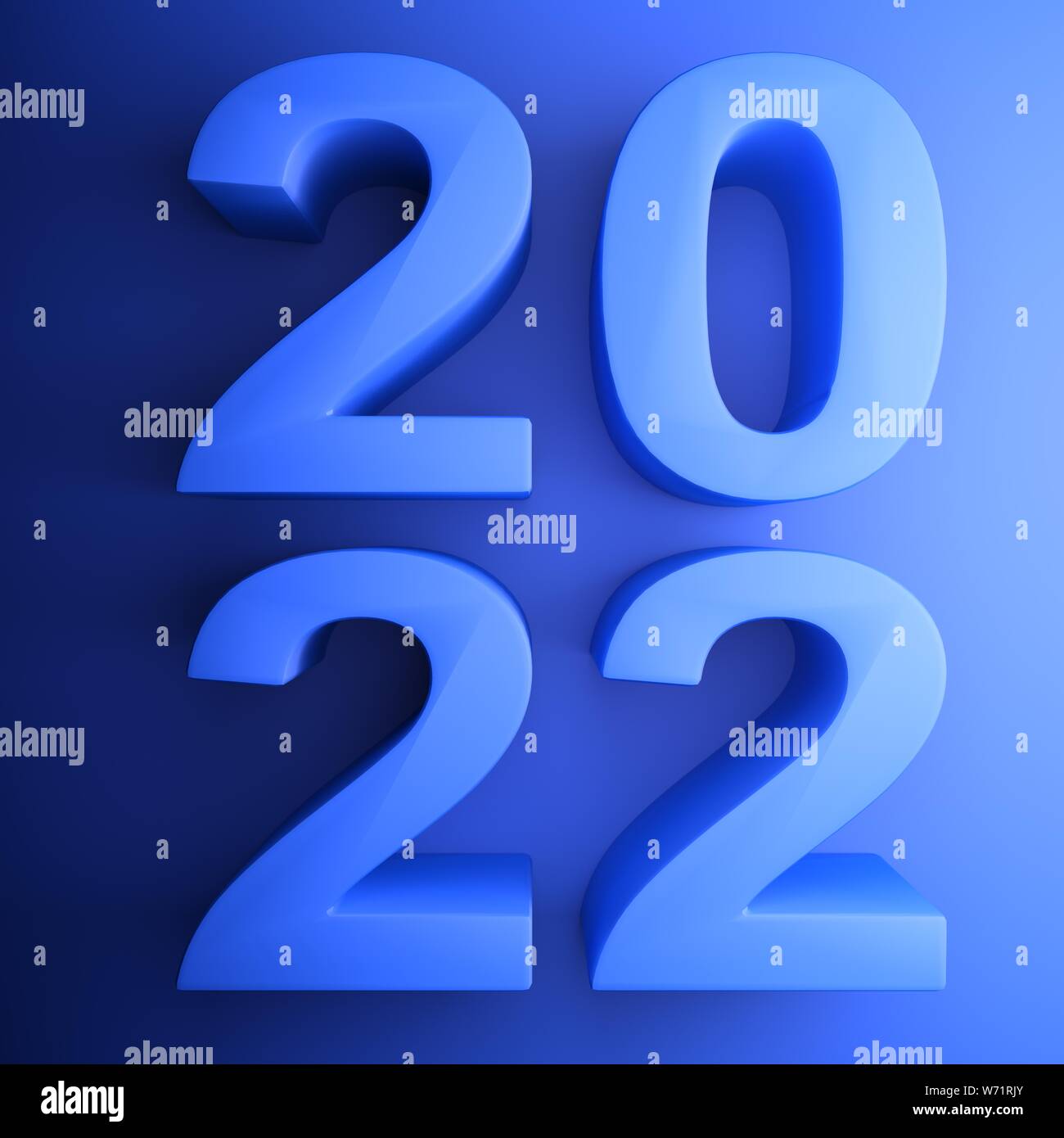 2022 blue square icon - 3D rendering illustration Stock Photo - Alamy