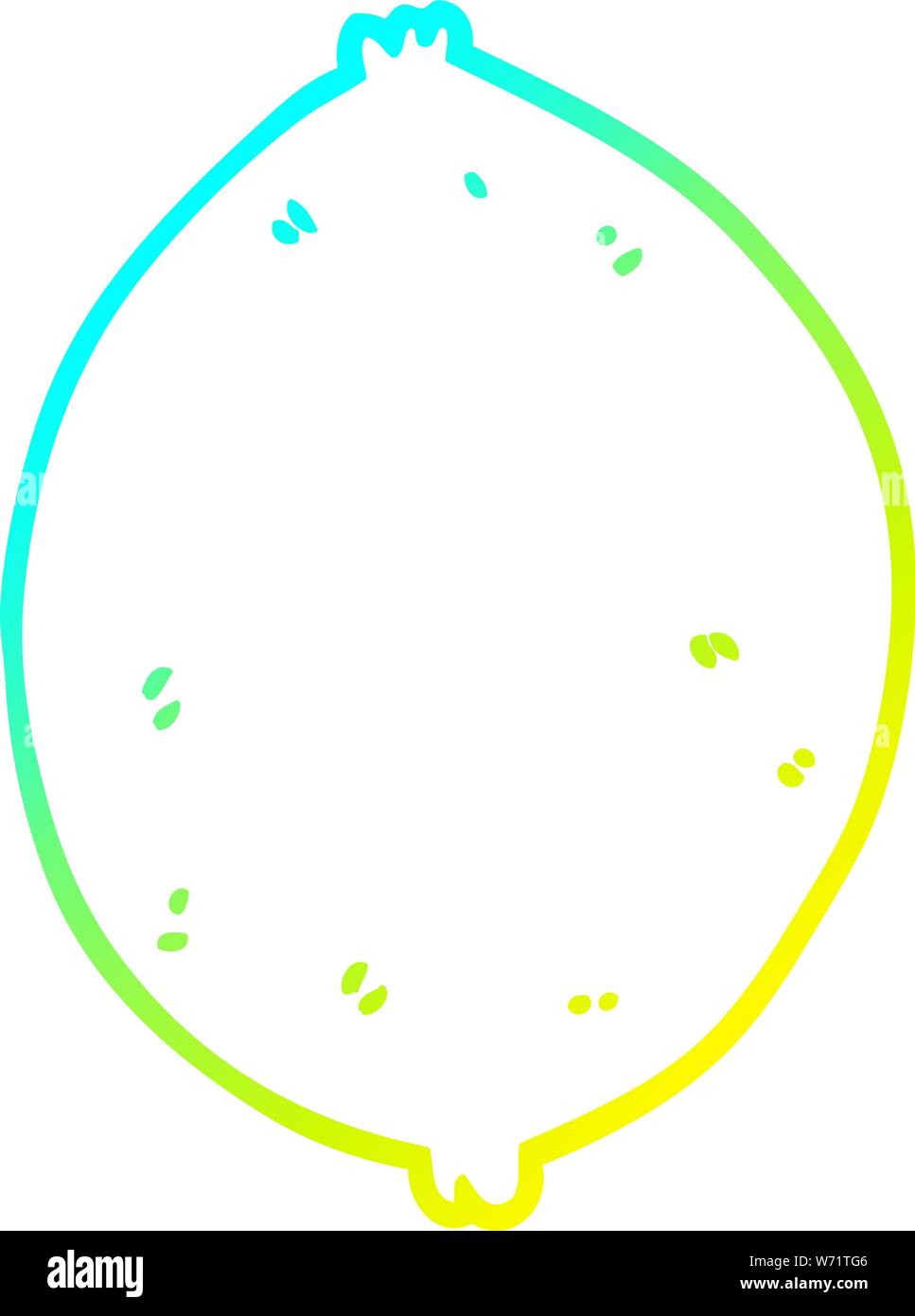 cold gradient line drawing of a cartoon lemon Stock Vector Image & Art ...