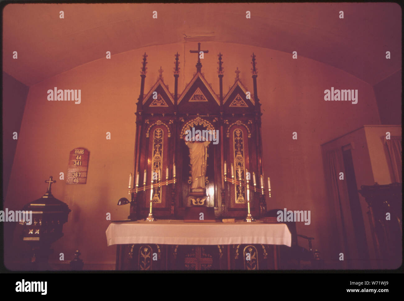 Altar of St. Pietro's Lutheran Church at Grygla. The church is 75 years