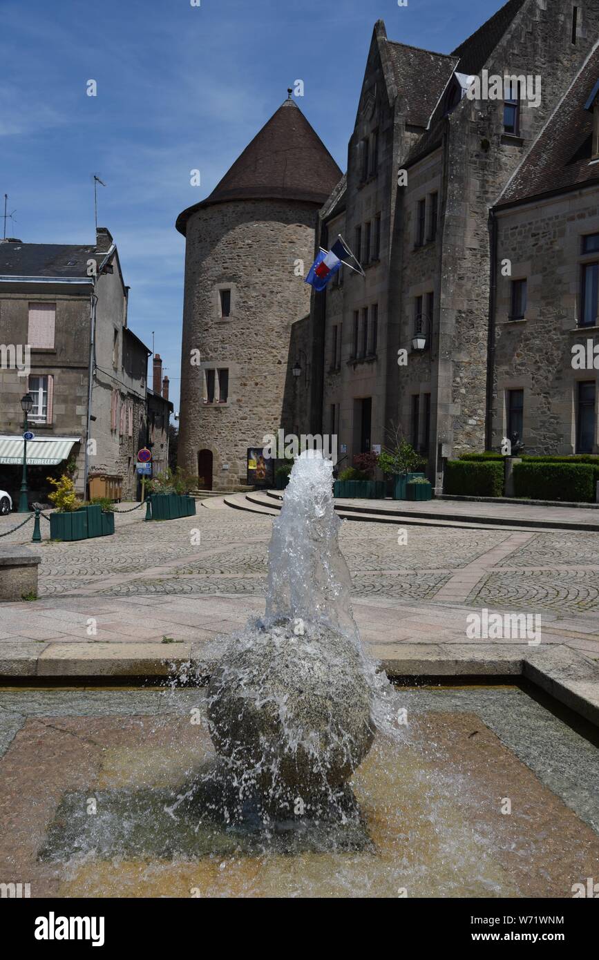 Bourganeuf in the Creuse department in the Nouvelle-Aquitaine region in central France Stock Photo