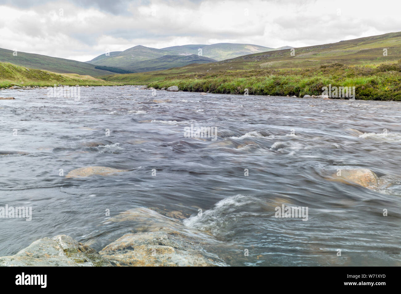 River Dee at Glen Dee, Marr Lodge Estate, Braemar, Scotland Stock Photo
