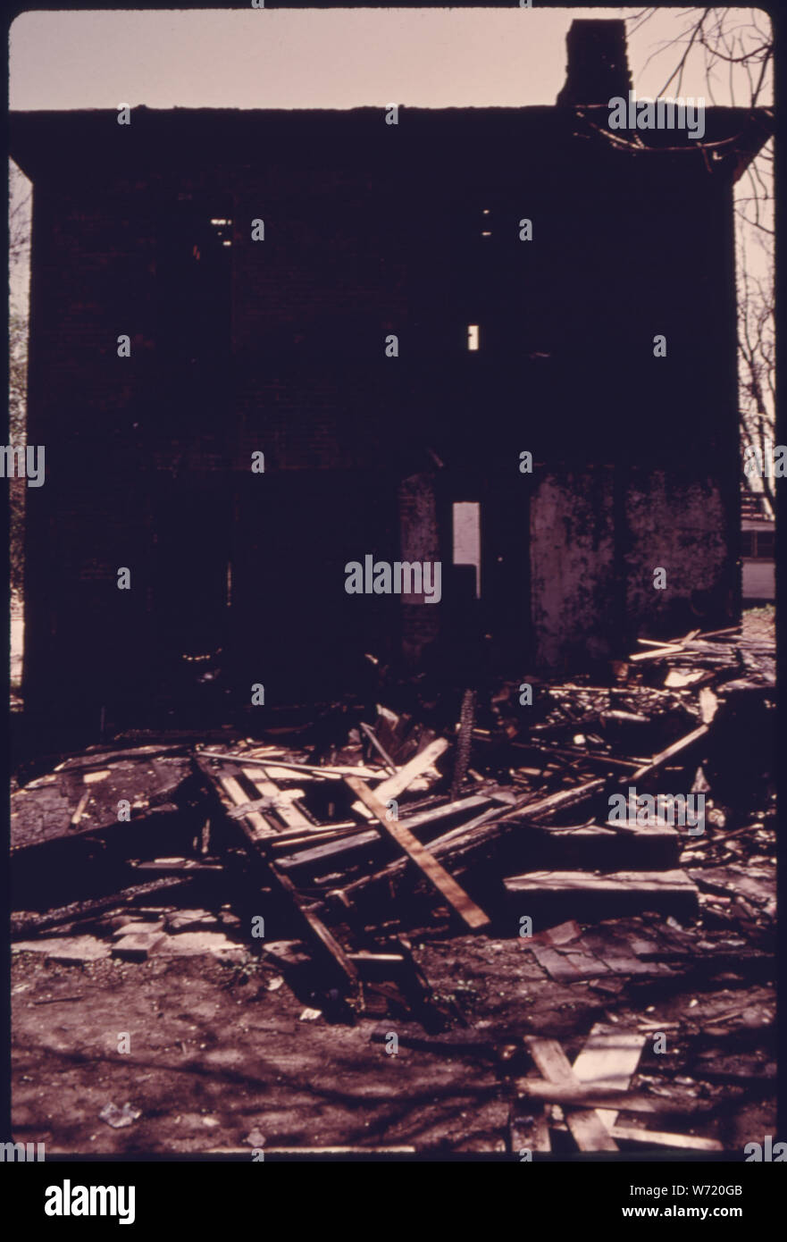 BURNED OUT SHELL IS ALL THAT REMAINS OF THE HOUSE VACATED BY THE ERNEST ...