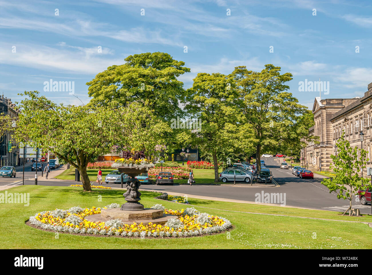 Harrogate (or Harrogate Spa) is a spa town in North Yorkshire, England. Stock Photo