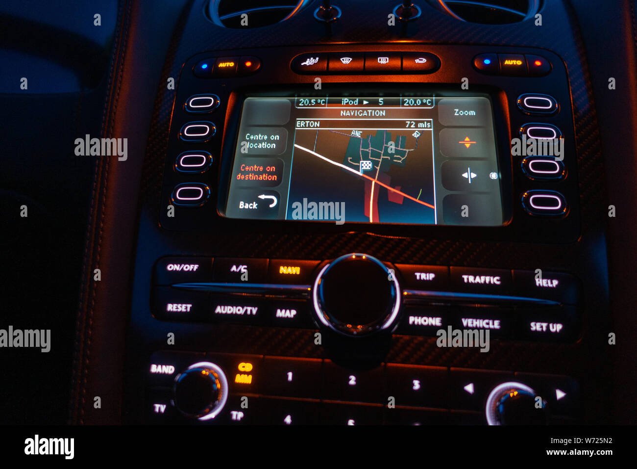 Bentley Continental Gtc Supersport Car Interior At Night Stock Photo Alamy
