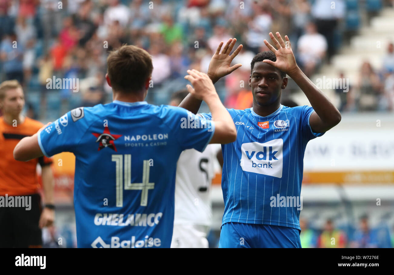 Gent Belgium August 04 Jonathan David Of Kaa Gent Celebrates After Scoring A Goal During The Jupiler Pro League Match Day 2 Between Kaa Gent And Kas Eupen On August 04 Gent Belgium August 04 Jonathan David Of Kaa Gent Celebrates After Scoring A Goal During The Jupiler Pro League Match Day 2 Between Kaa Gent And Kas Eupen On August 04