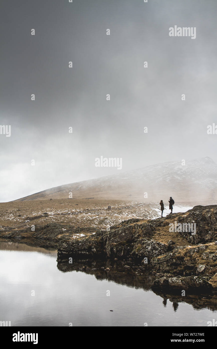 A walk / Hike around Lake Idwal, Snowdonia, Wales, United Kingdom Stock